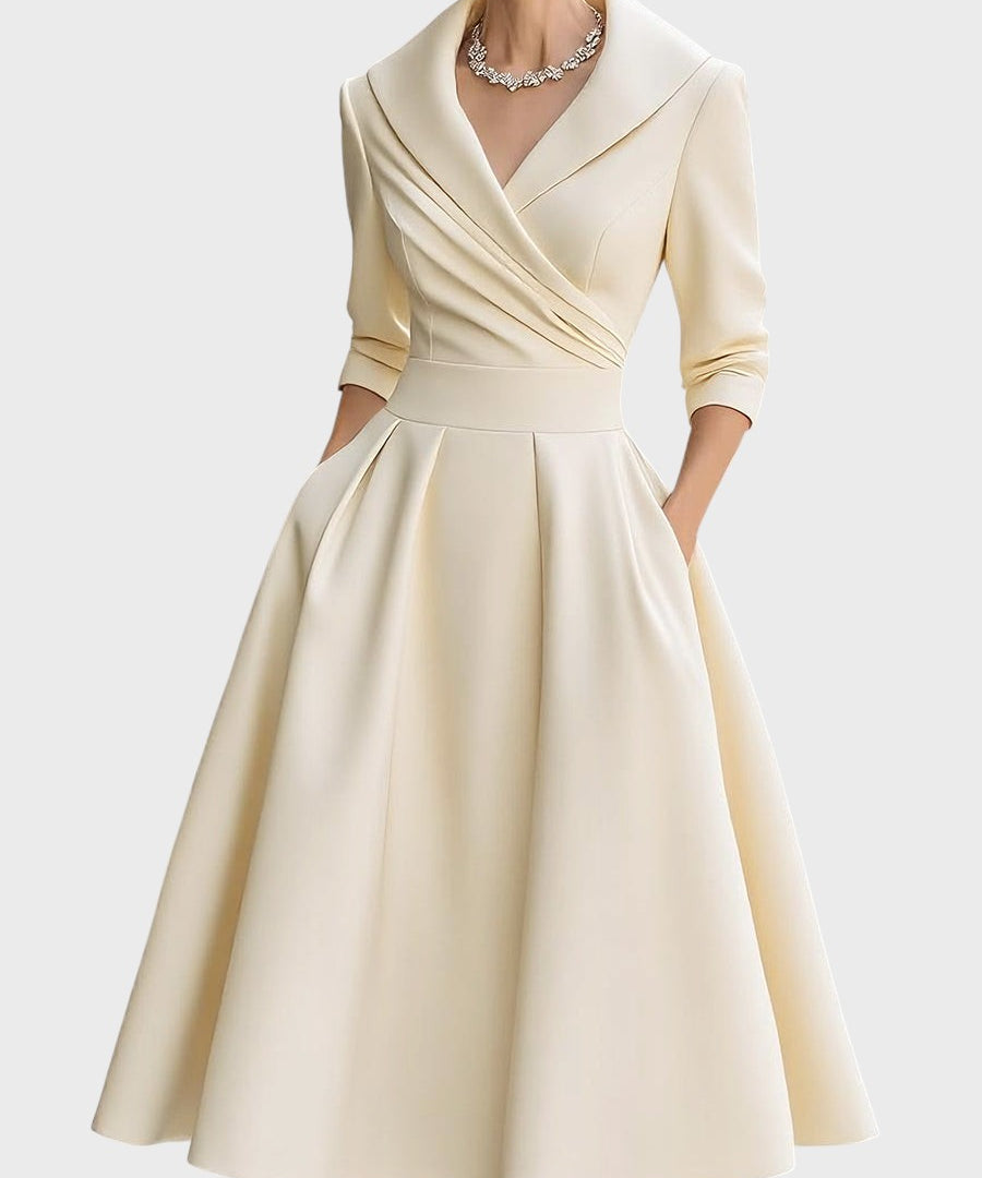Tereza | Elegant Midi Dress with Long Sleeves