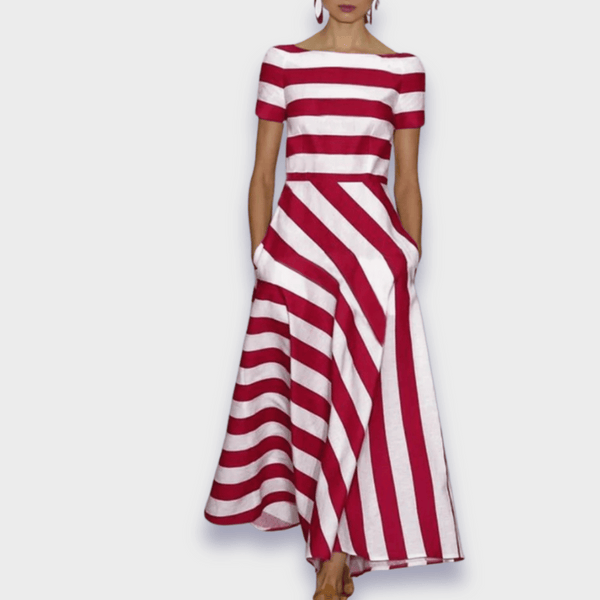 Janell - Long Striped Dress, Handmade