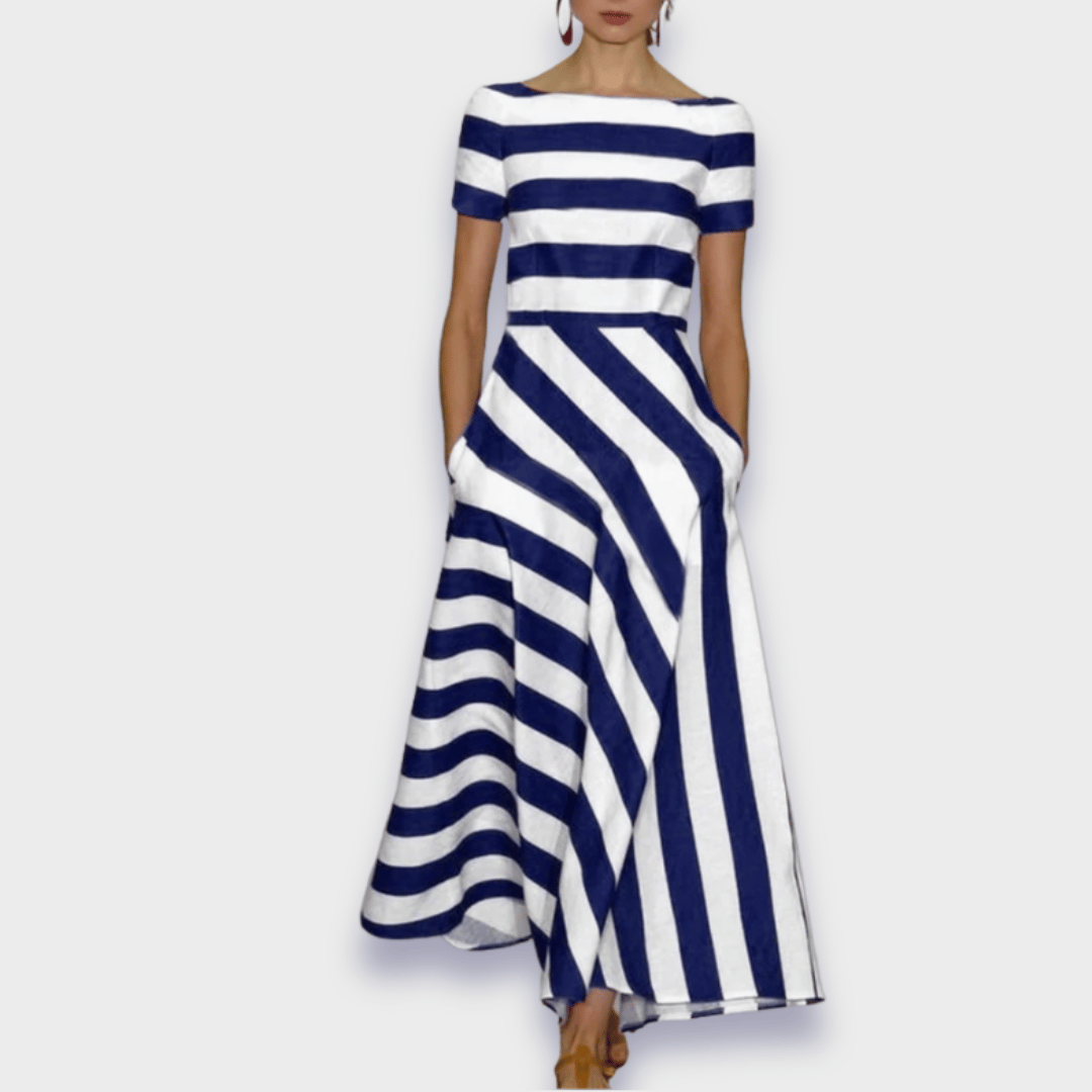 Janell - Long Striped Dress, Handmade
