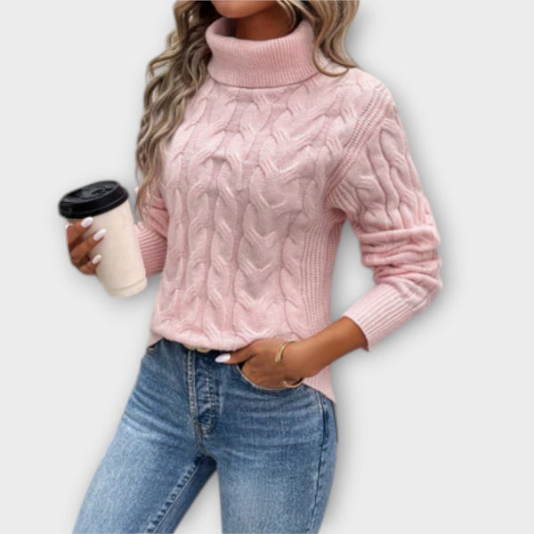 Amelia | Elegant Knitted Turtleneck with Cable Pattern