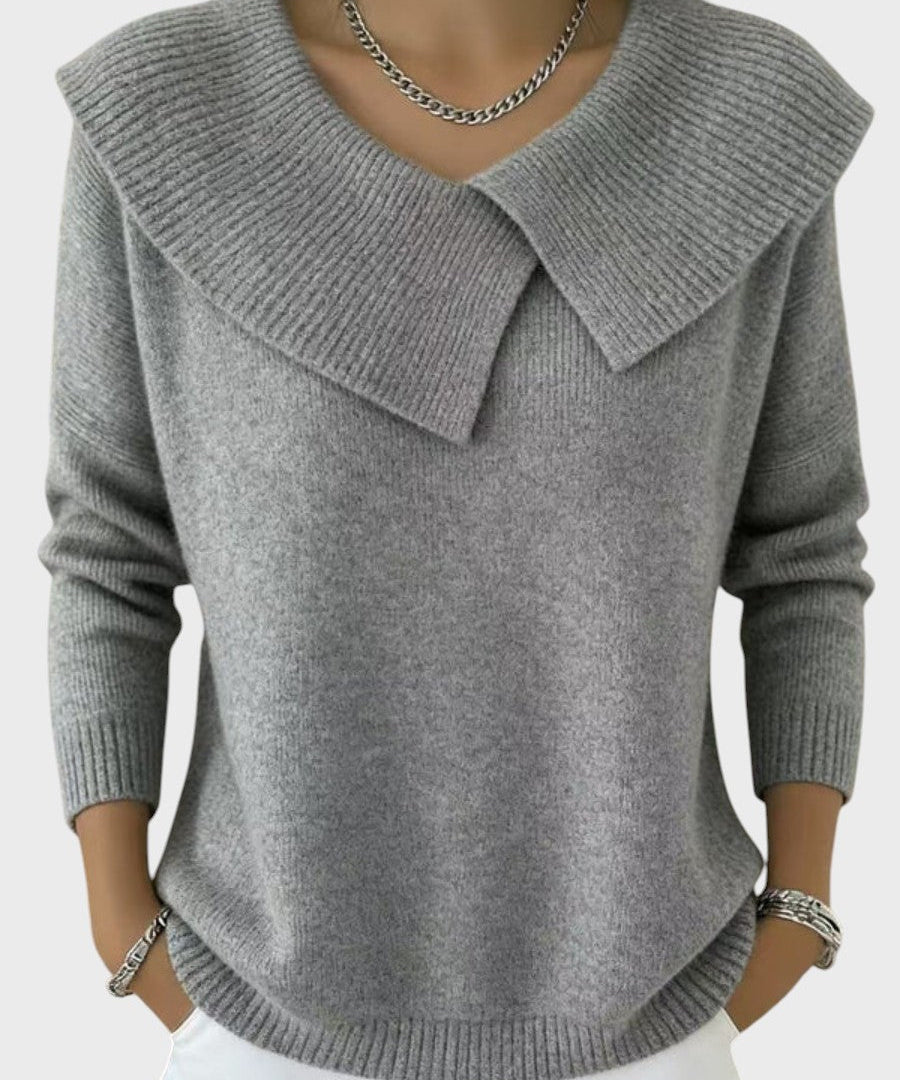 Barbora | Elegant Knitted Sweater with a Distinctive Collar