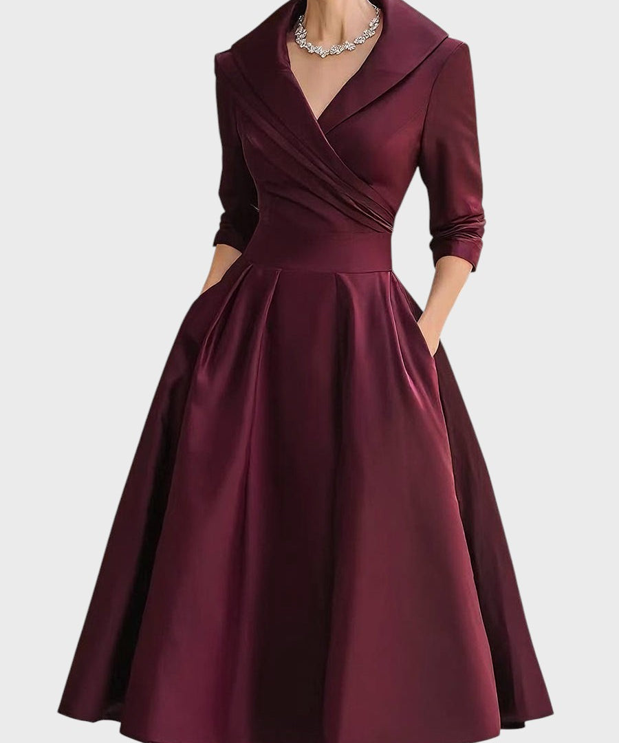Tereza | Elegant Midi Dress with Long Sleeves