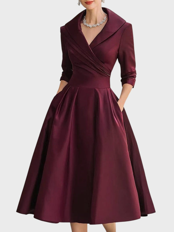 Tereza | Elegant Midi Dress with Long Sleeves