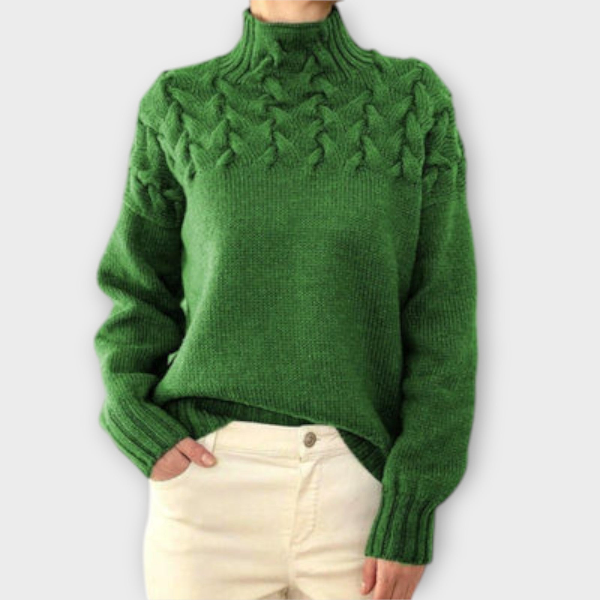 Eva - Women's Sweater with Detailed Cable Knit Pattern