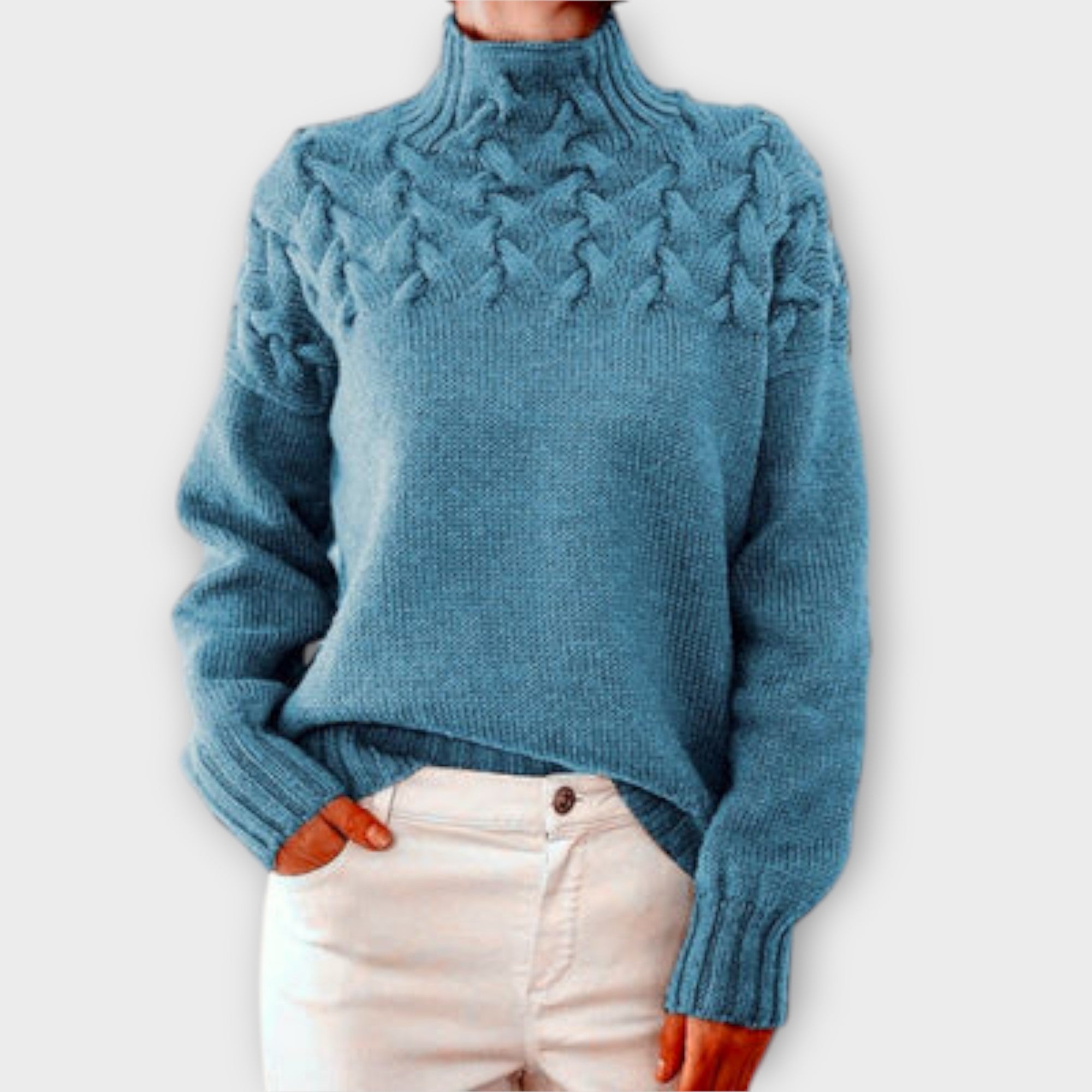 Eva - Women's Sweater with Detailed Cable Knit Pattern