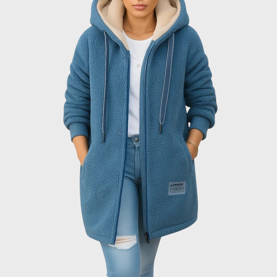 Lisa | Long Plush Hooded Jacket