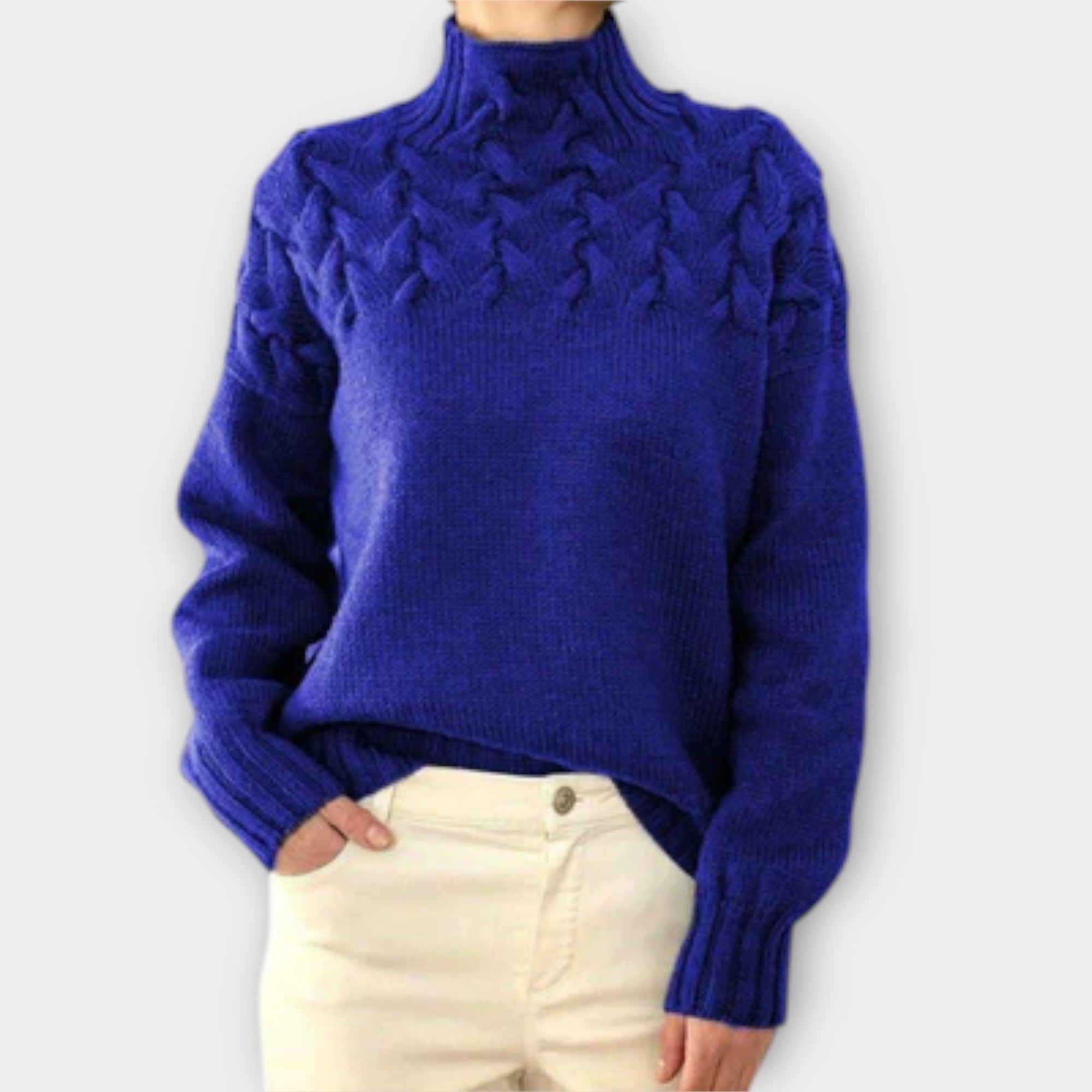 Eva - Women's Sweater with Detailed Cable Knit Pattern