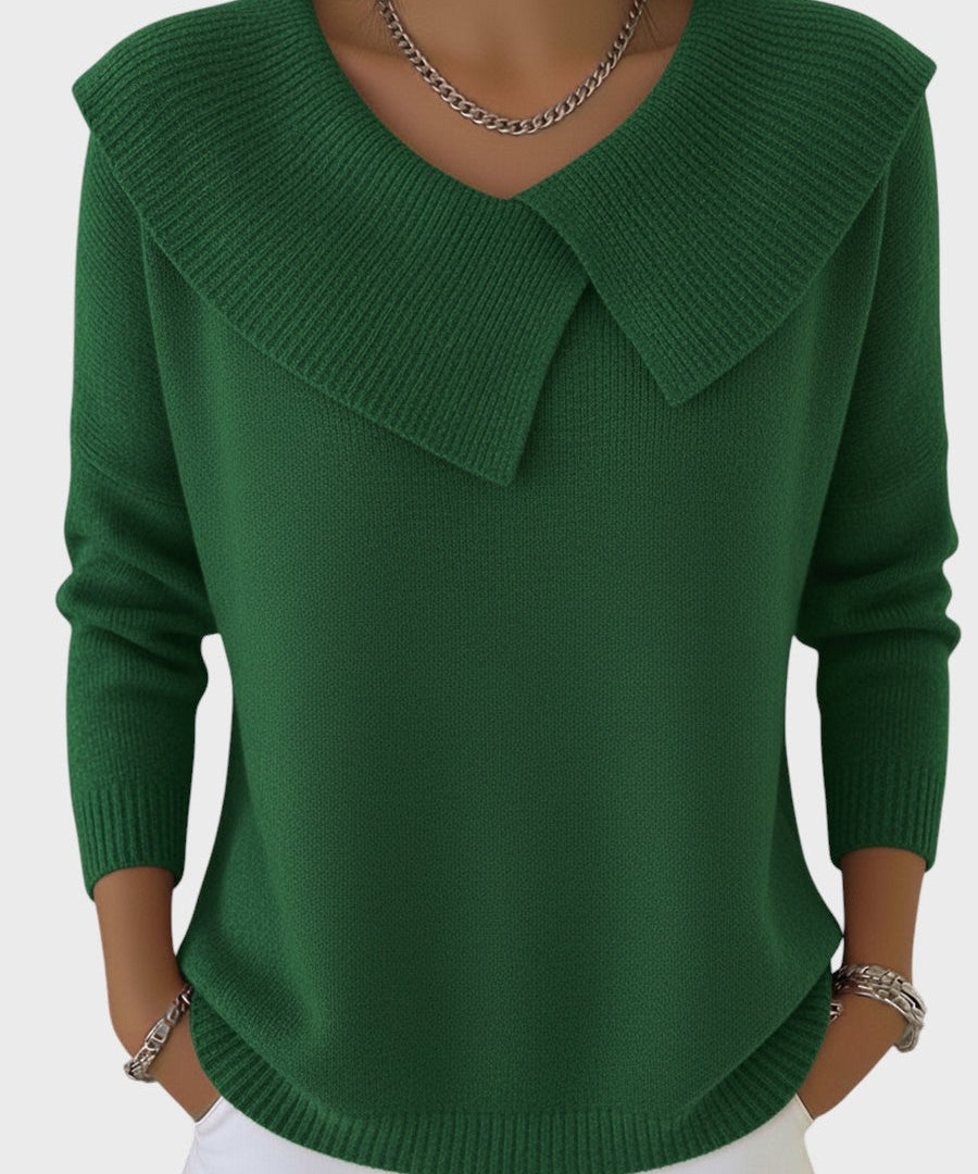 Barbora | Elegant Knitted Sweater with a Distinctive Collar