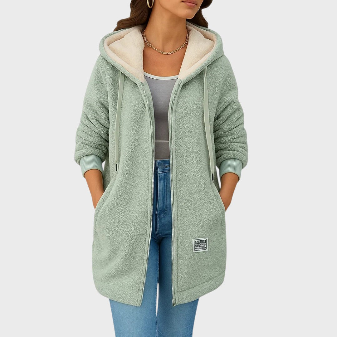 Lisa | Long Plush Hooded Jacket