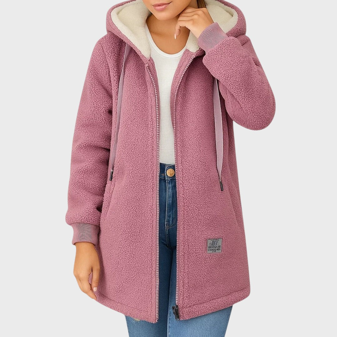Lisa | Long Plush Hooded Jacket
