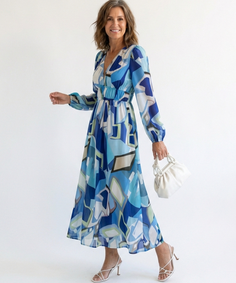 Camille | Maxi Floral Dress with Long Sleeves