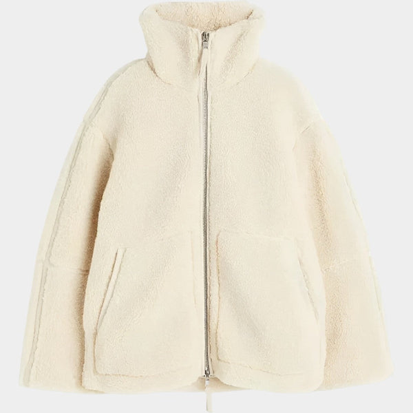 Petra – women's oversized teddy coat with a zipper