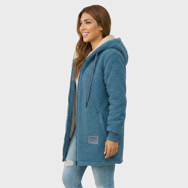 Lisa | Long Plush Hooded Jacket