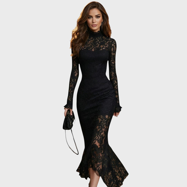 Viktoria | Evening Dress with Lace Structure