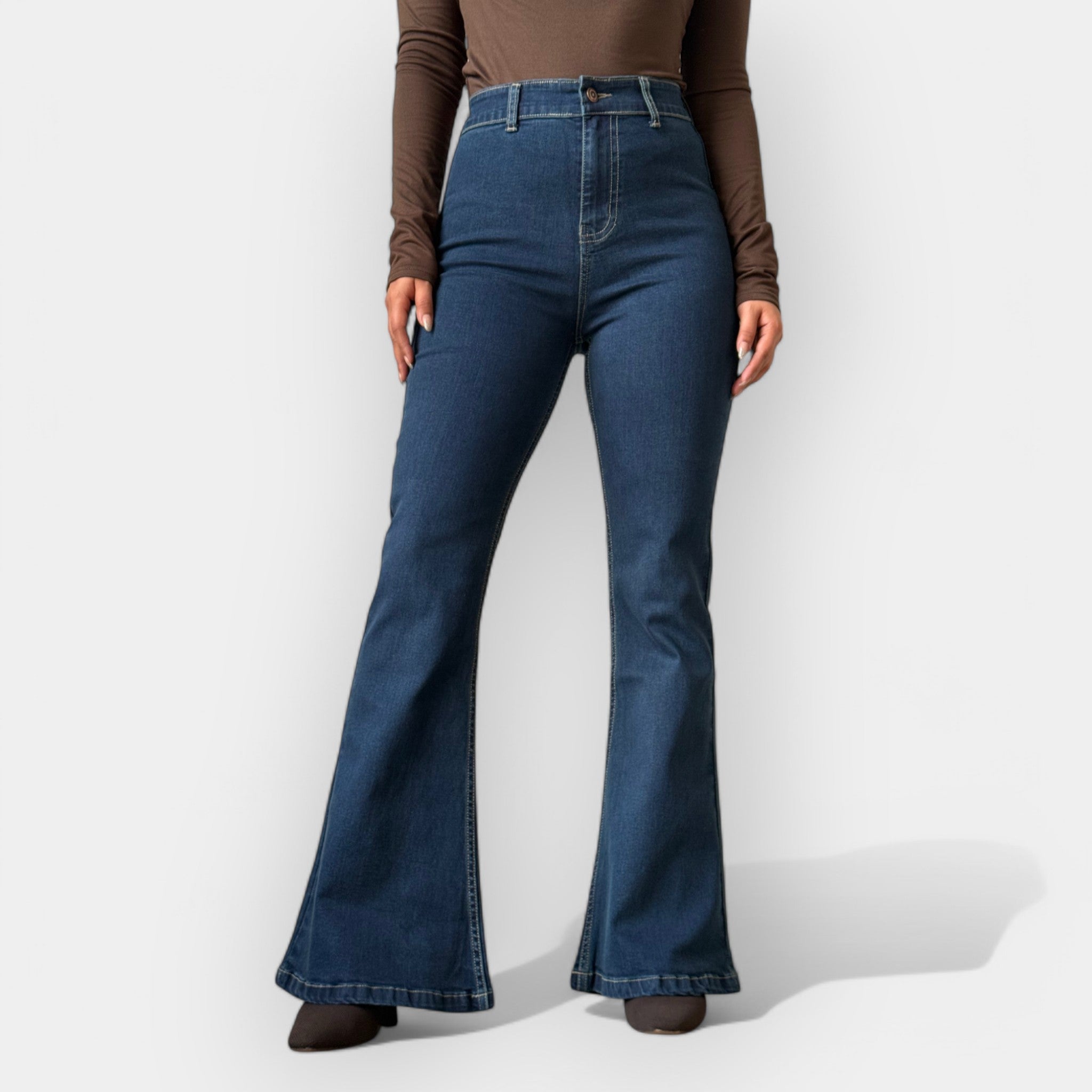 Adéla Elegant Denim Flare Very High Waist Evase