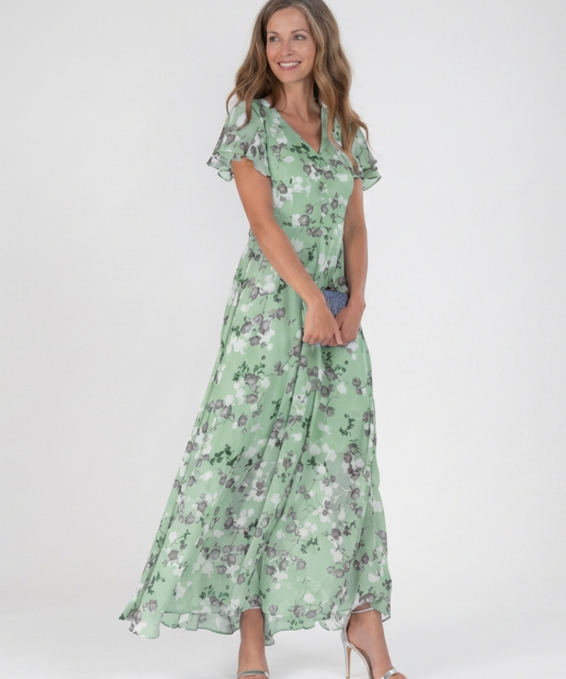 Noémie | Maxi Dress in Floral Chiffon