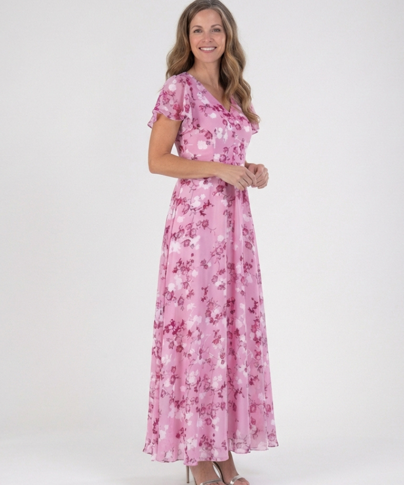 Noémie | Maxi Dress in Floral Chiffon