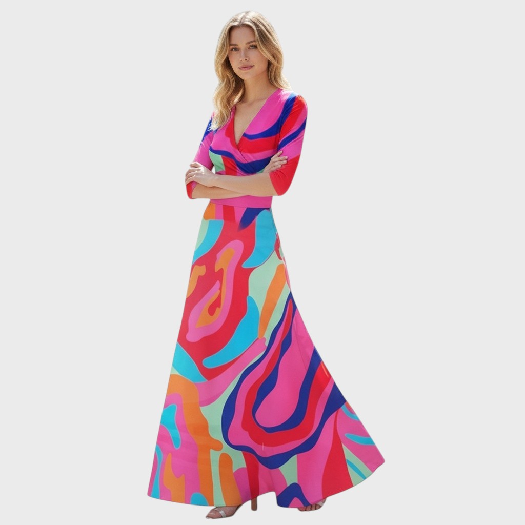 Alma - Elegant Women's Dress with Sleeves