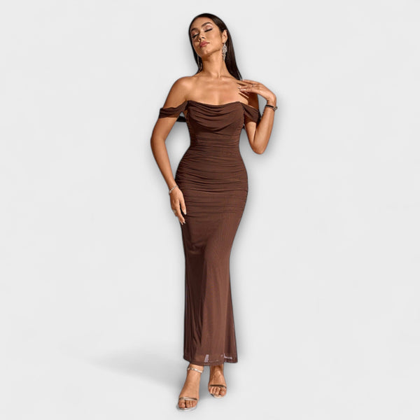 Ione - Bodycon Dress with Off-the-Shoulder Design and Ruching