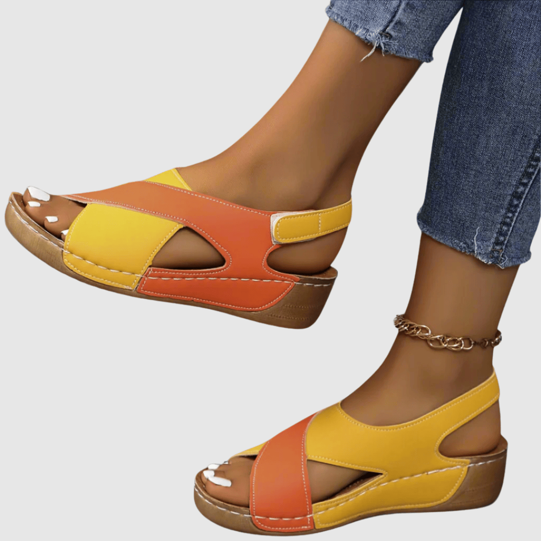 Hildegard - Bicoloured Leather Sandals