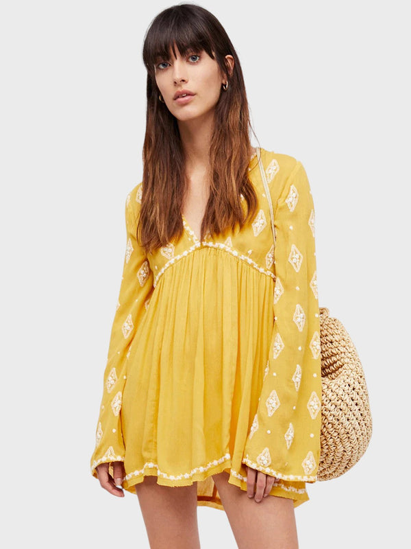 Embroidered Tunic with Diamonds