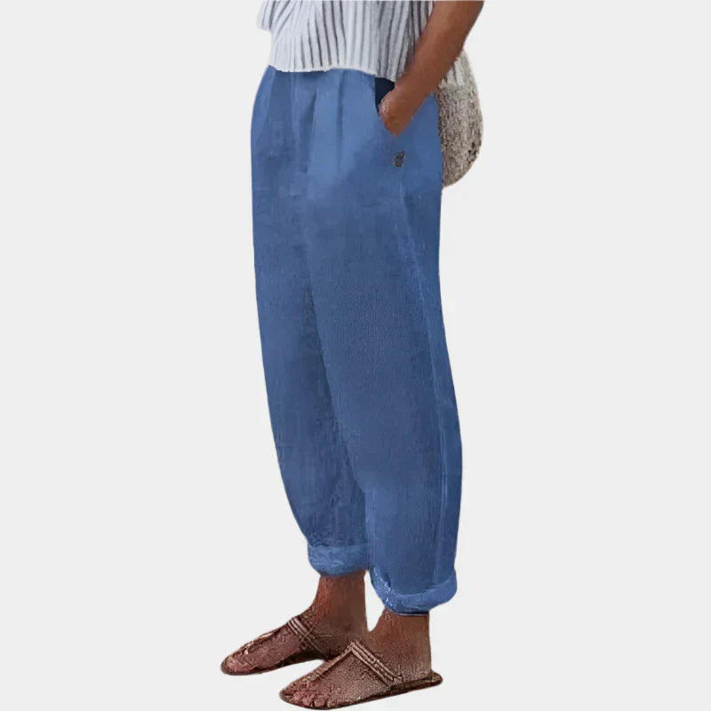 Anna Elegant Linen Pants with Pockets Ultra-Light Comfort