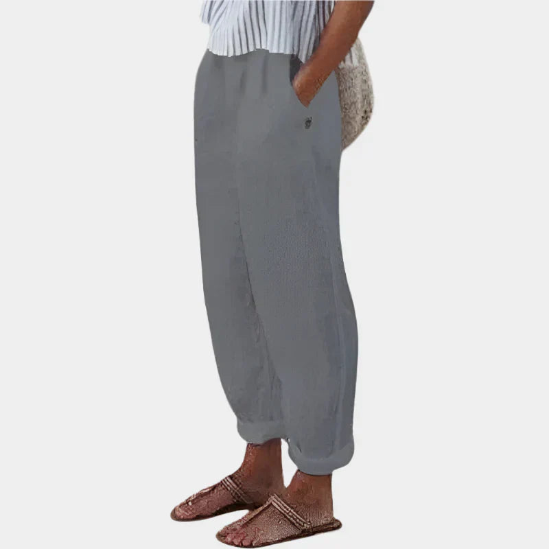 Anna Elegant Linen Pants with Pockets Ultra-Light Comfort