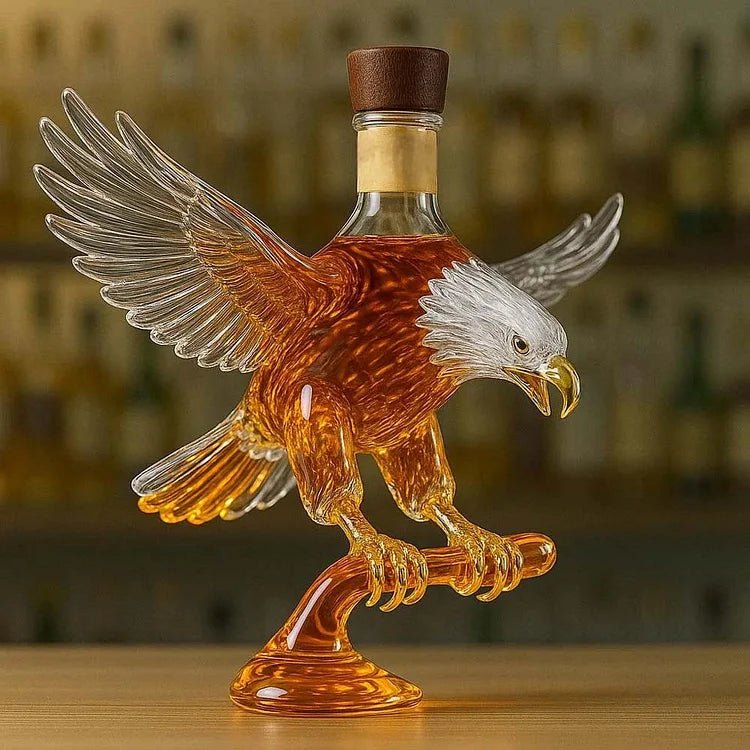Eagle-Shaped Whiskey Bottle with White Head