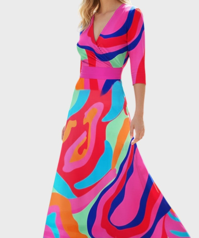 Alma - Elegant Women's Dress with Sleeves