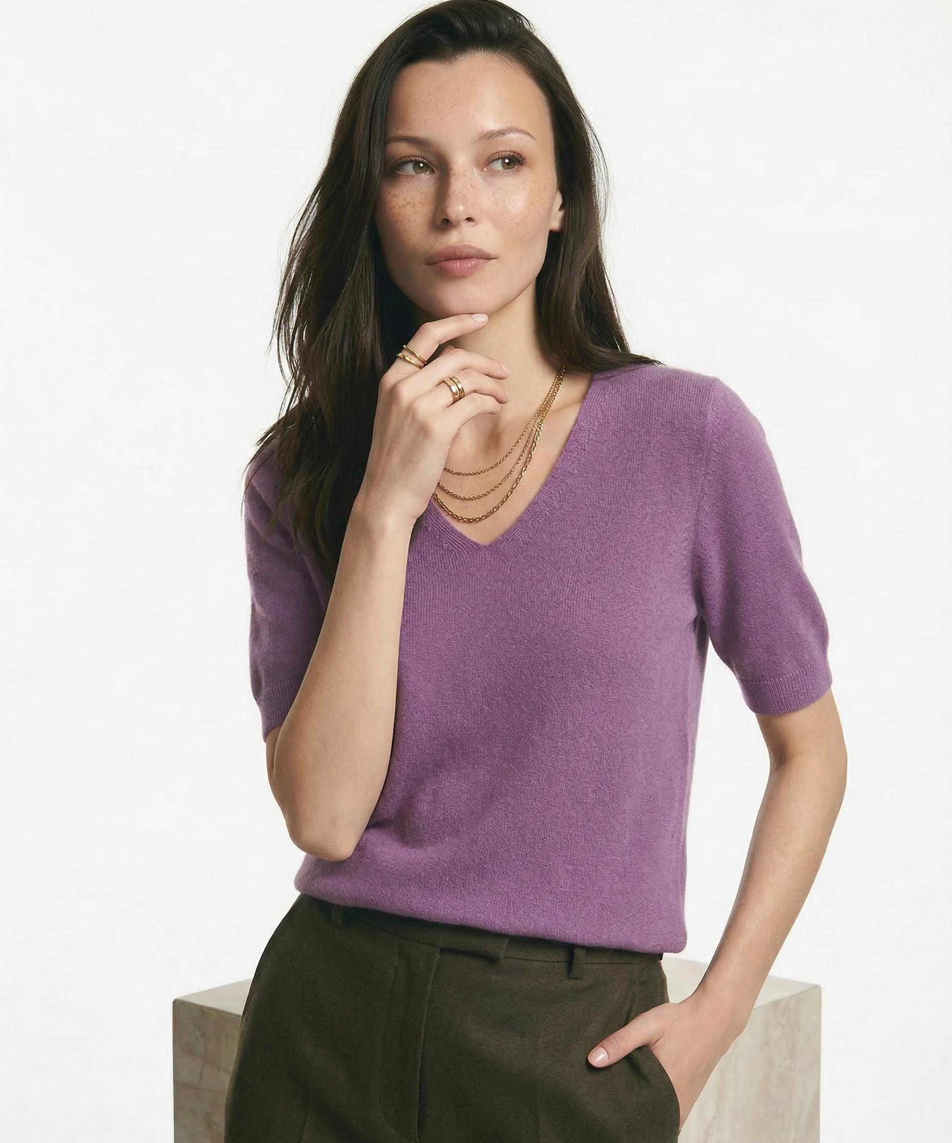 Elysian V-Neck Knit Top
