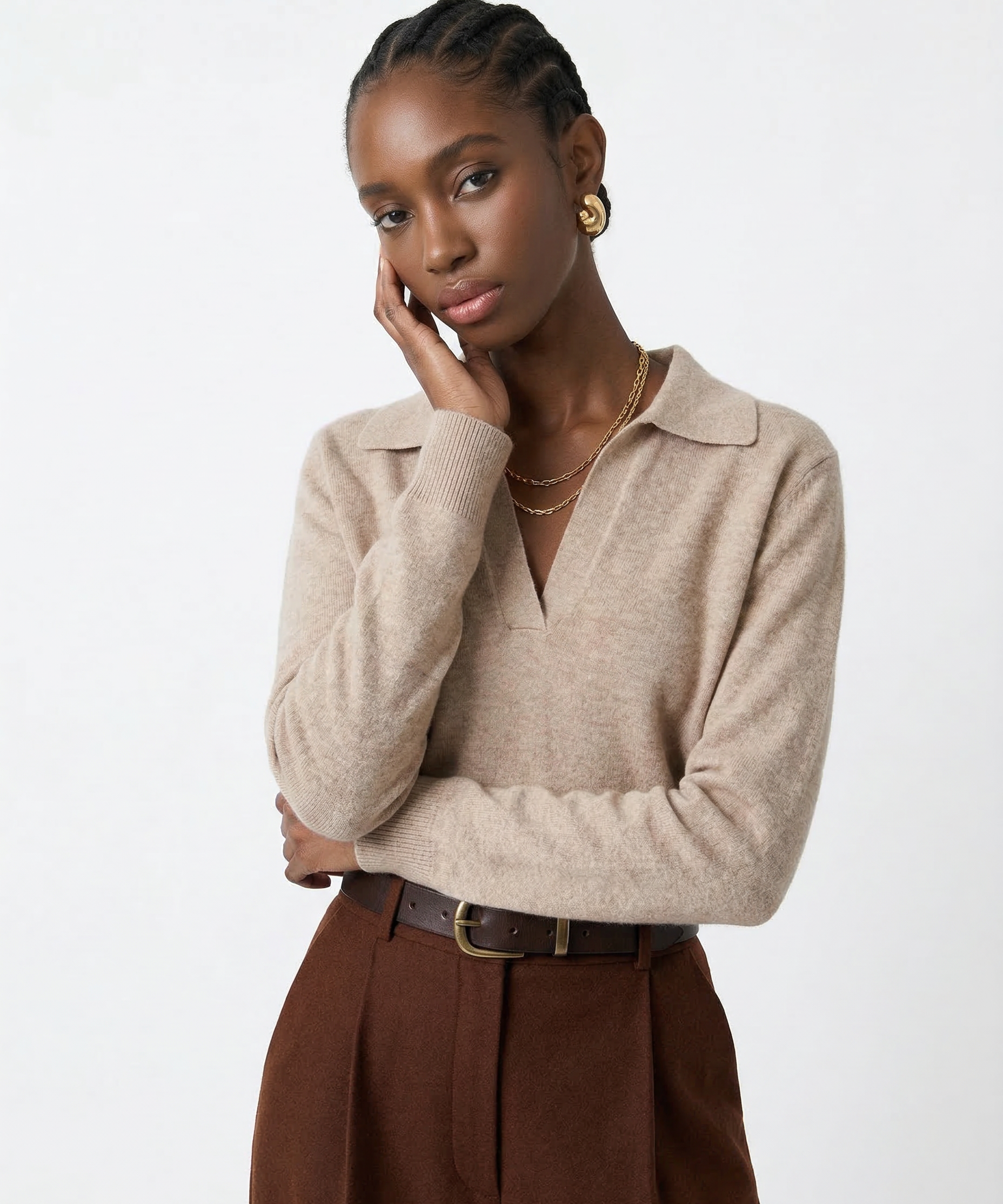 Roma Cotton Knit Polo Sweater