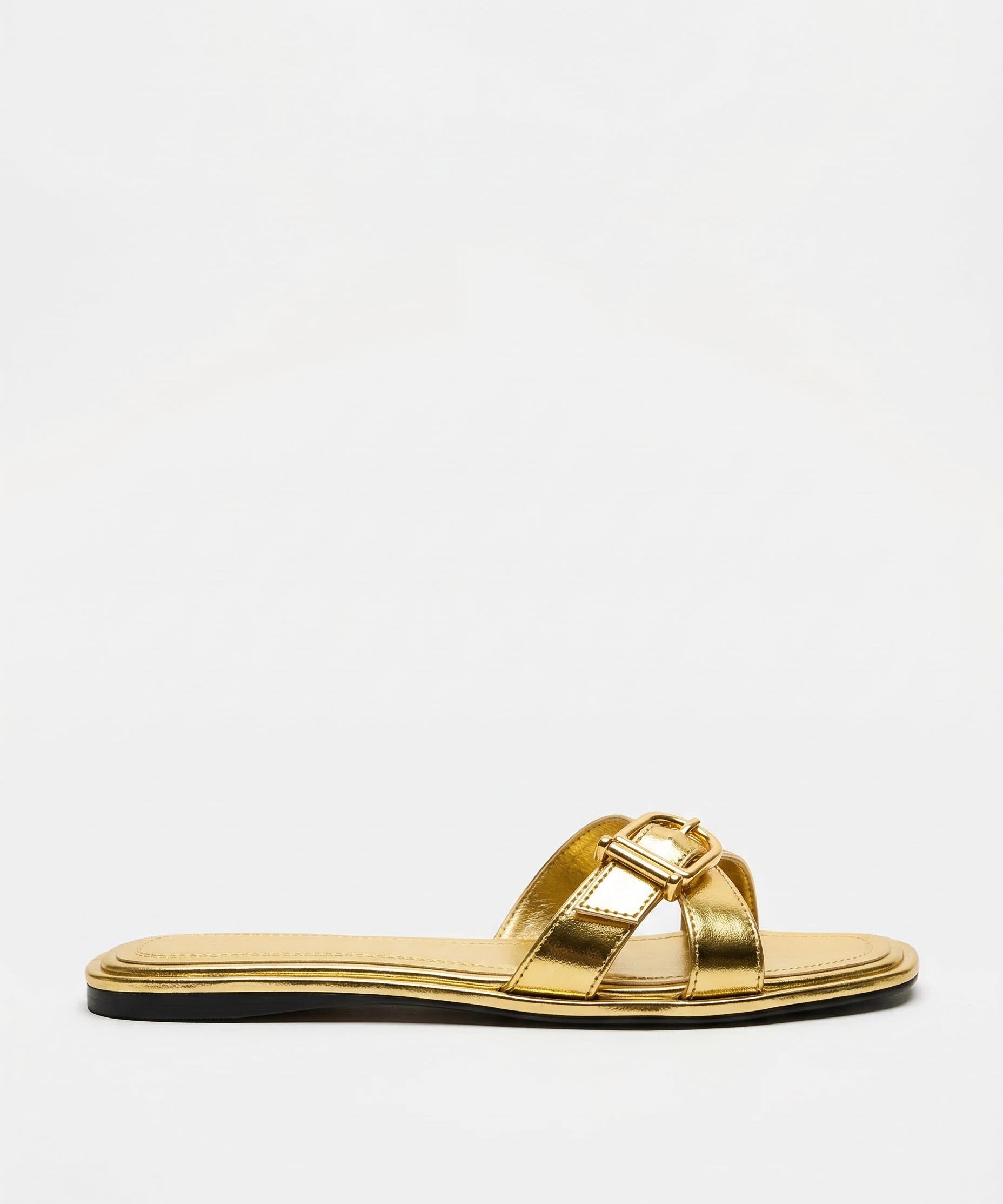 Calvi Italian Leather Cutout Slide Sandal
