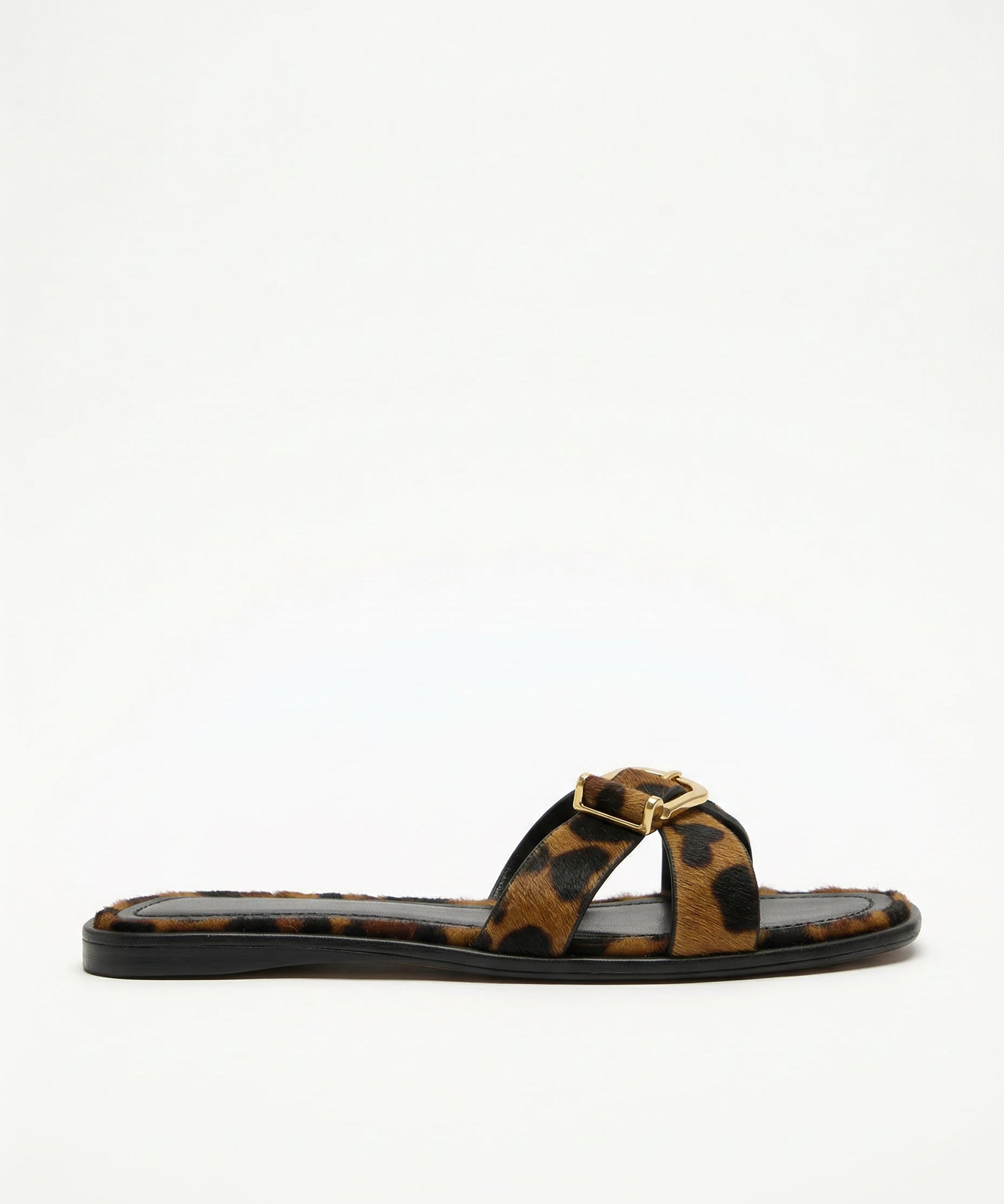 Calvi Italian Leather Cutout Slide Sandal