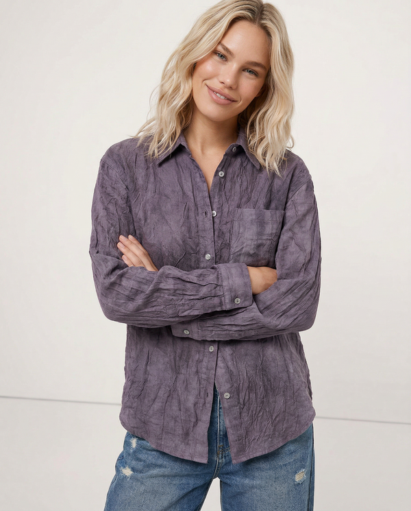 Silk Shirt with Pleating