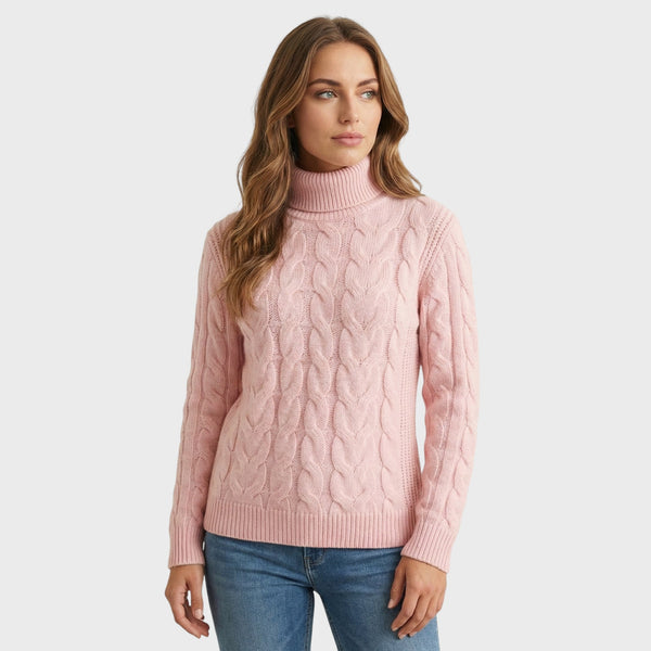 Amelia | Elegant Knitted Turtleneck with Cable Pattern