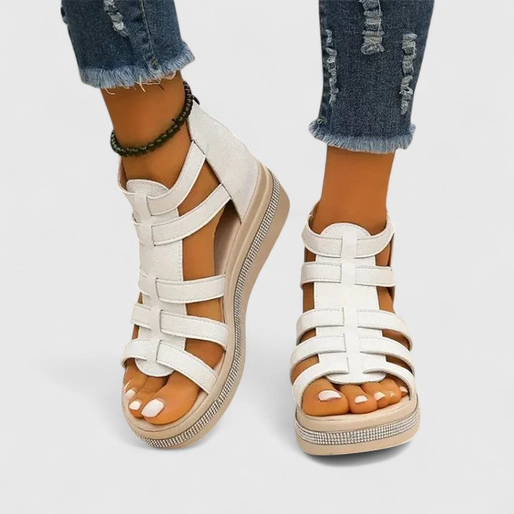 Orthopaedic sandals with rhinestones