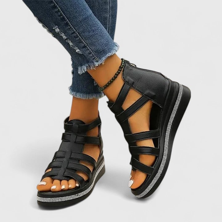 Orthopaedic sandals with rhinestones
