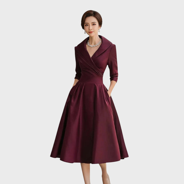 Tereza | Elegant Midi Dress with Long Sleeves
